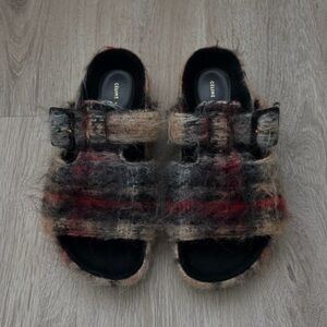 Old Céline Mohair Slides Sandals
